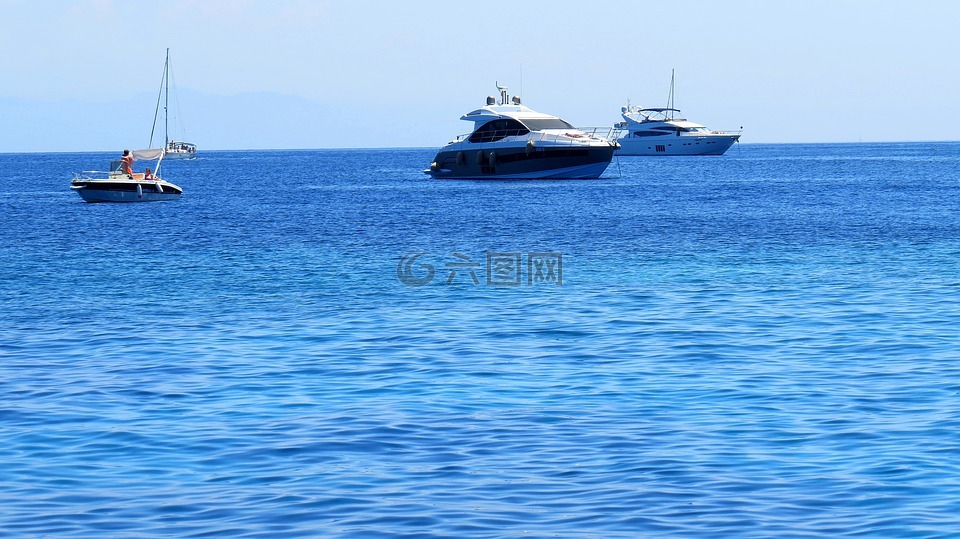 爱奥尼亚海,颜色为蓝色,地中海