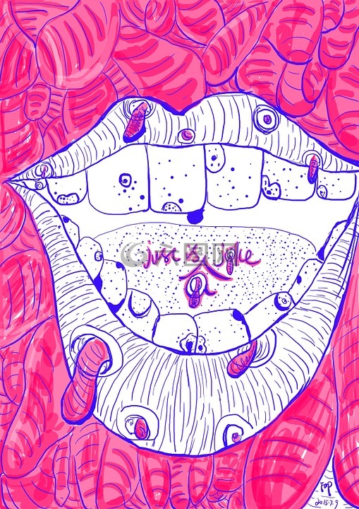 嘴唇,牙齿,波普