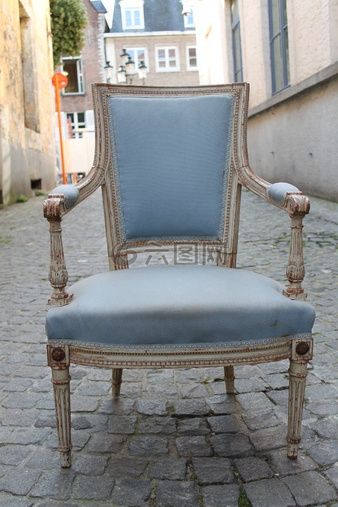 椅子,古董,蓝色