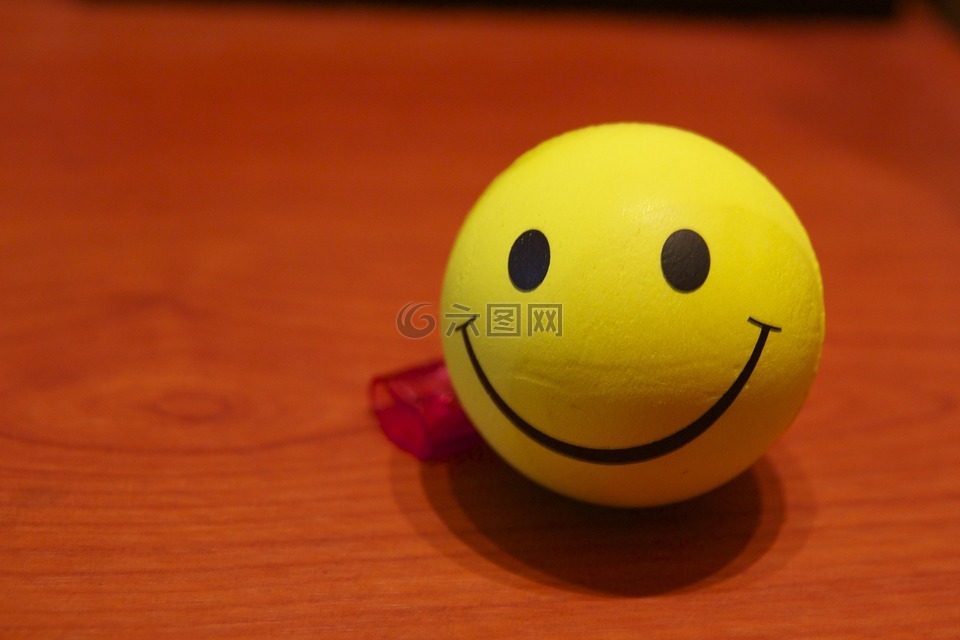 微笑,球,黄色