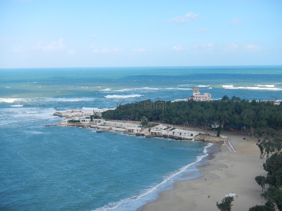 埃及,亚历山大,海