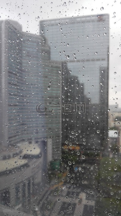 雨中的城,广州,静