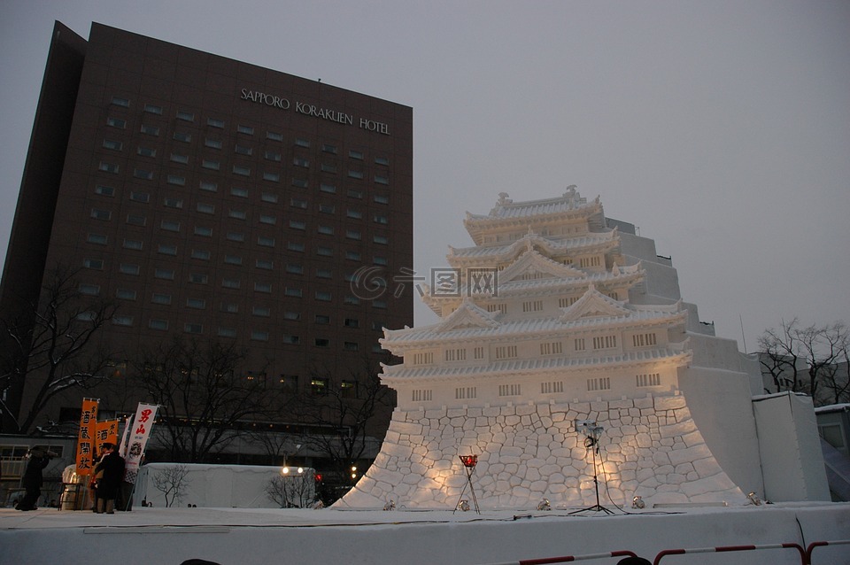 冰雕塑,冰宫,日本
