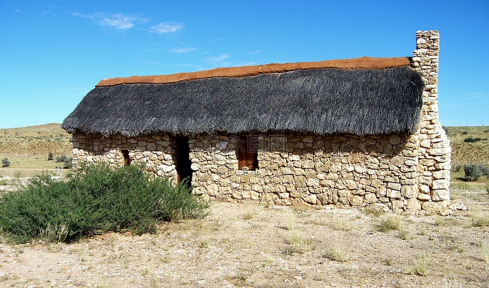 石头小屋,住宅,喀拉哈里沙漠