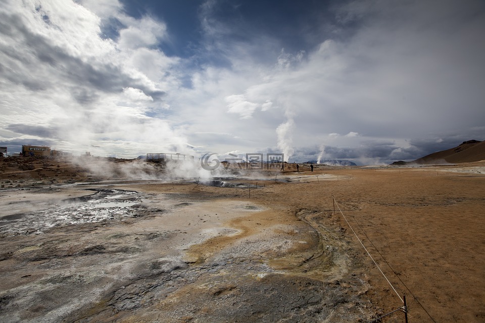 namaskard 硫磺坑,冰岛,沸腾的泥浆
