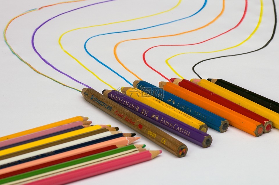 多彩的木桩,静物,画