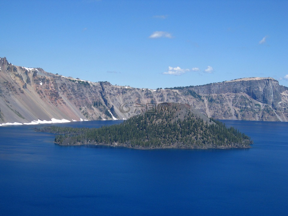 精灵岛,火山口湖,喀斯开山脉