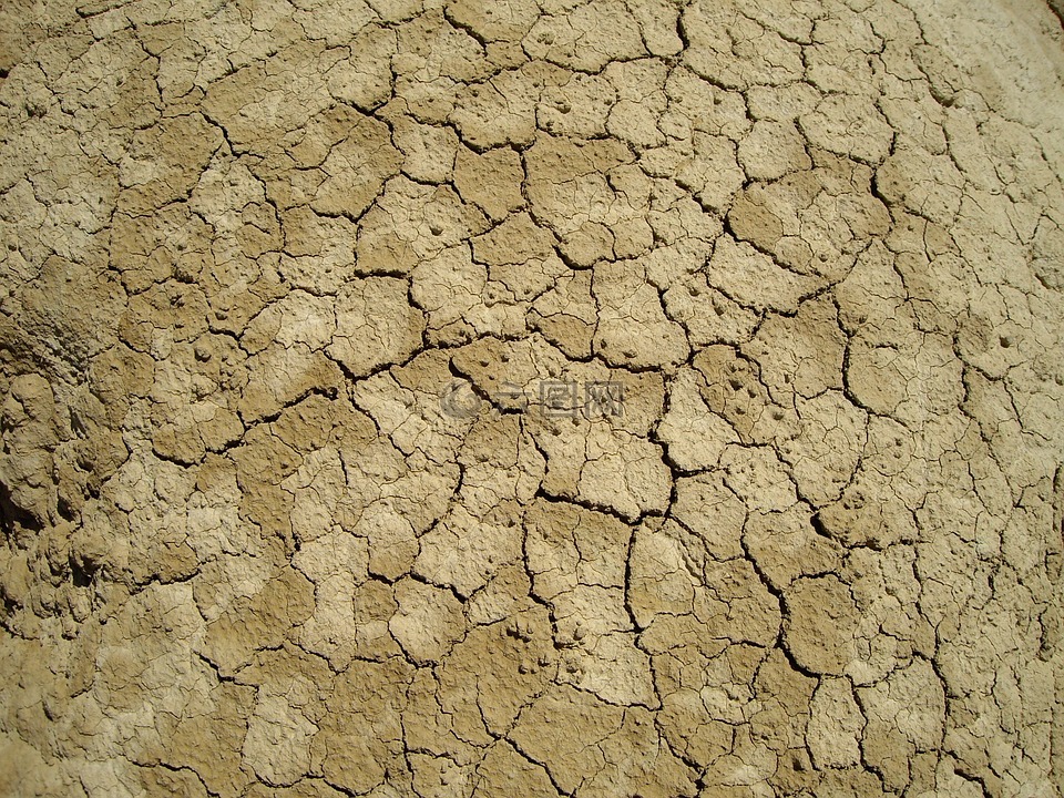 沙漠,地面开裂,干旱