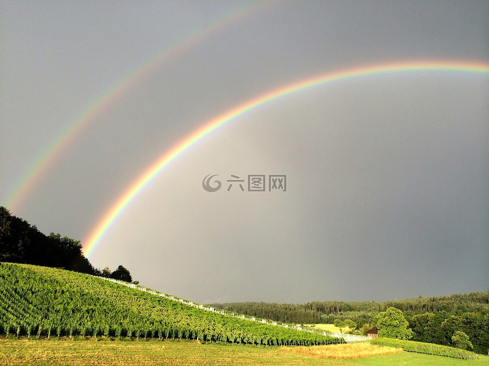 彩虹,天空,颜色