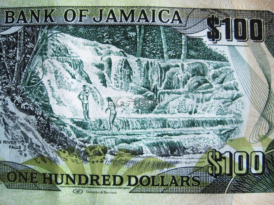 一百牙买加美元,牙买加货币,美元的钞票