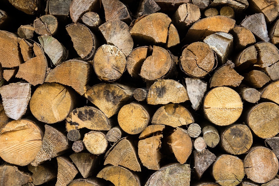 木,堆积,木头桩