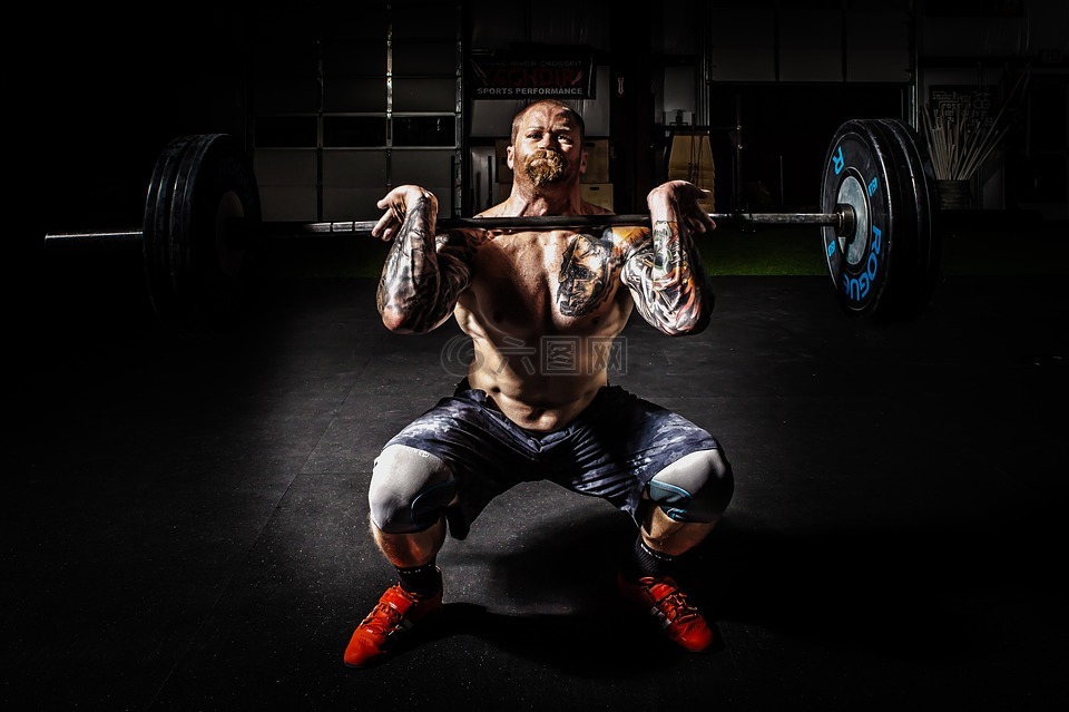 杠铃,健美,努力