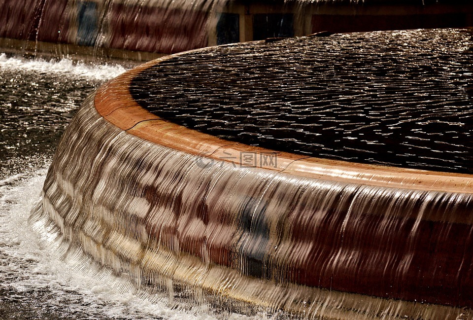 喷泉,水,水景