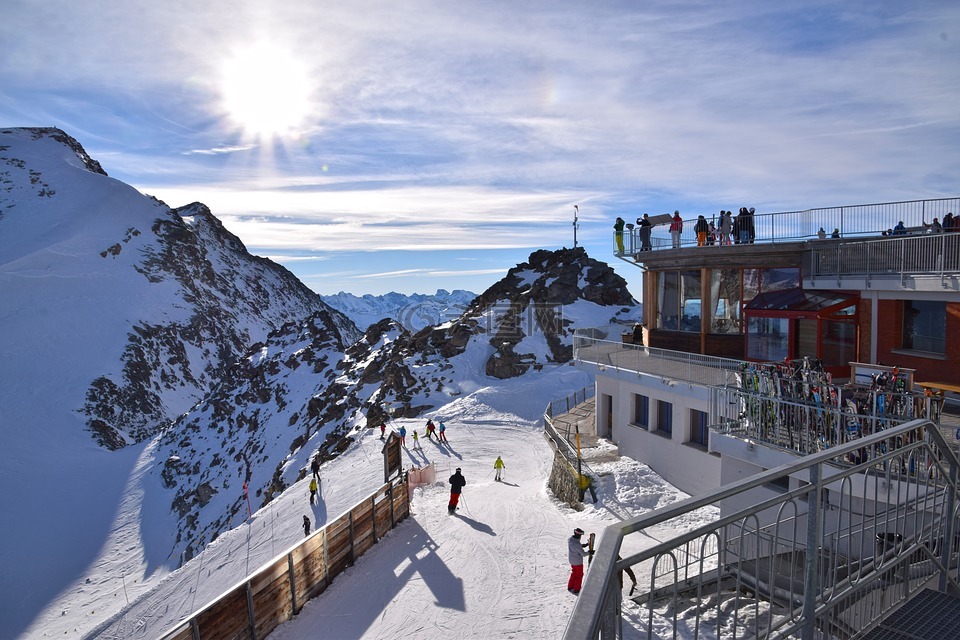 滑雪场,山站,滑雪缆车