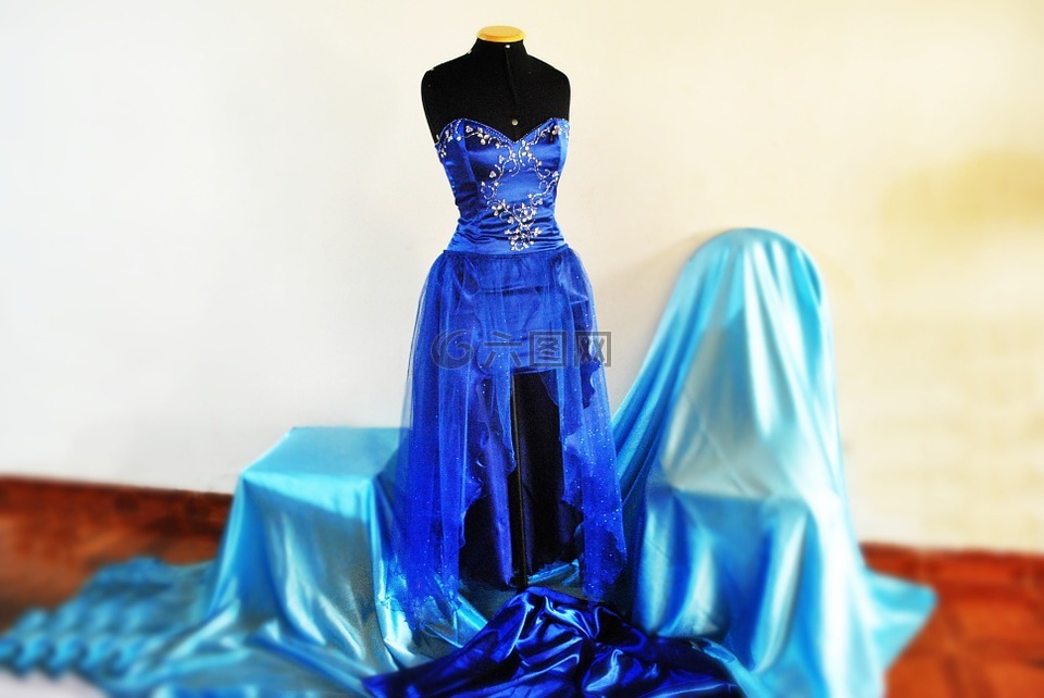meniquie,裙子,蓝色
