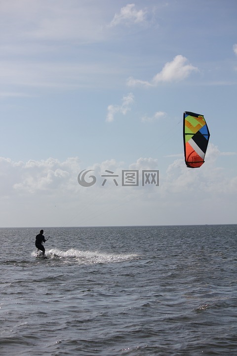 kitesurf,风筝,风