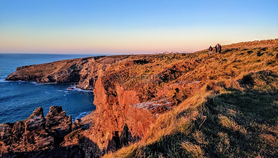 康沃尔郡,海岸,海景