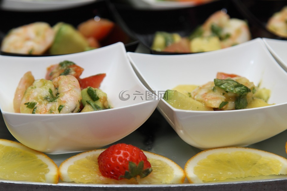 食物,虾,自助餐
