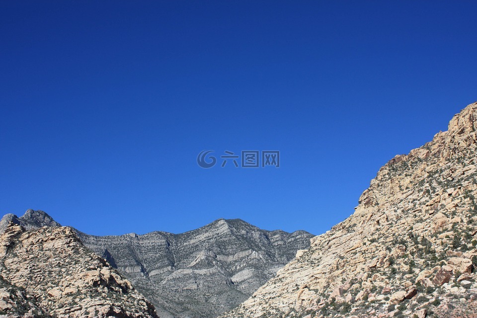 红岩峡谷,红色的岩石,拉斯维加斯