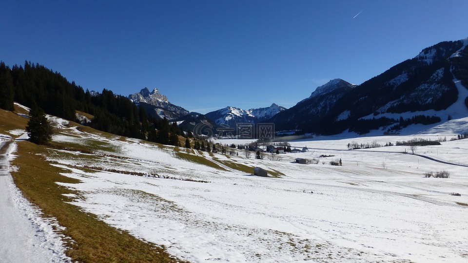 蒂罗尔,tannheimertal,红色flüh