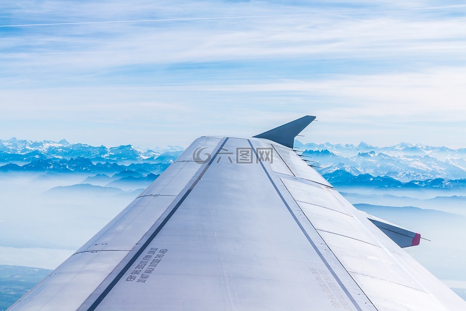 飞机,山,瑞士