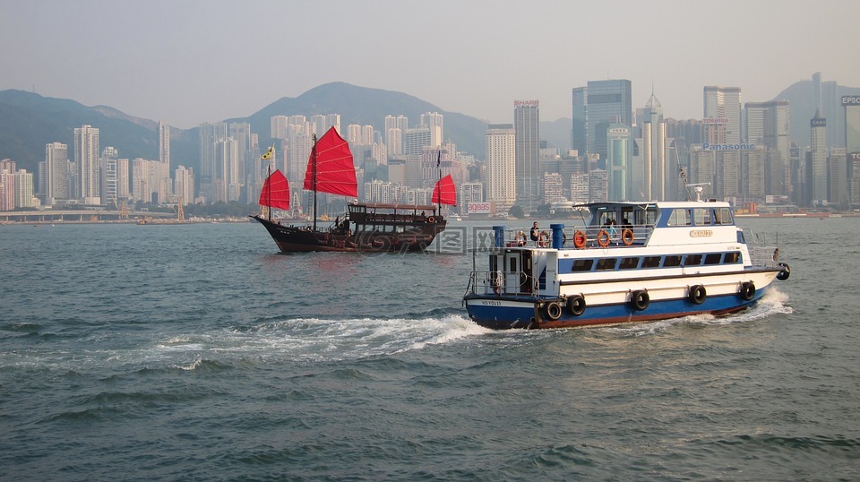 渡船,香港,河景