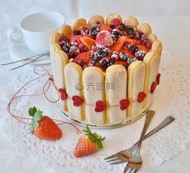 草莓蛋糕,蛋糕,百事吉