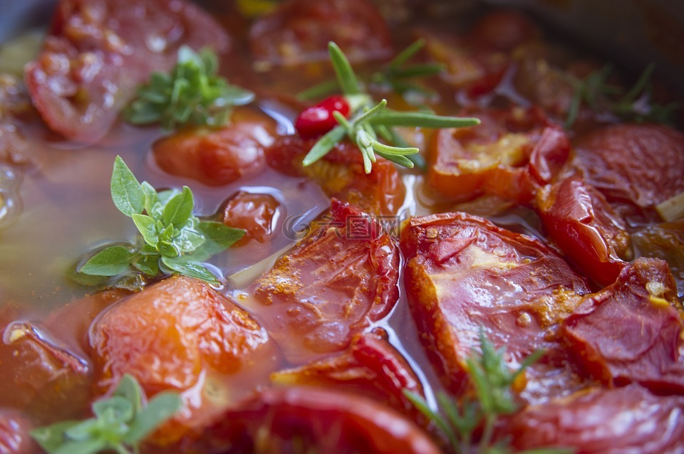 番茄汤,菜,天然食品