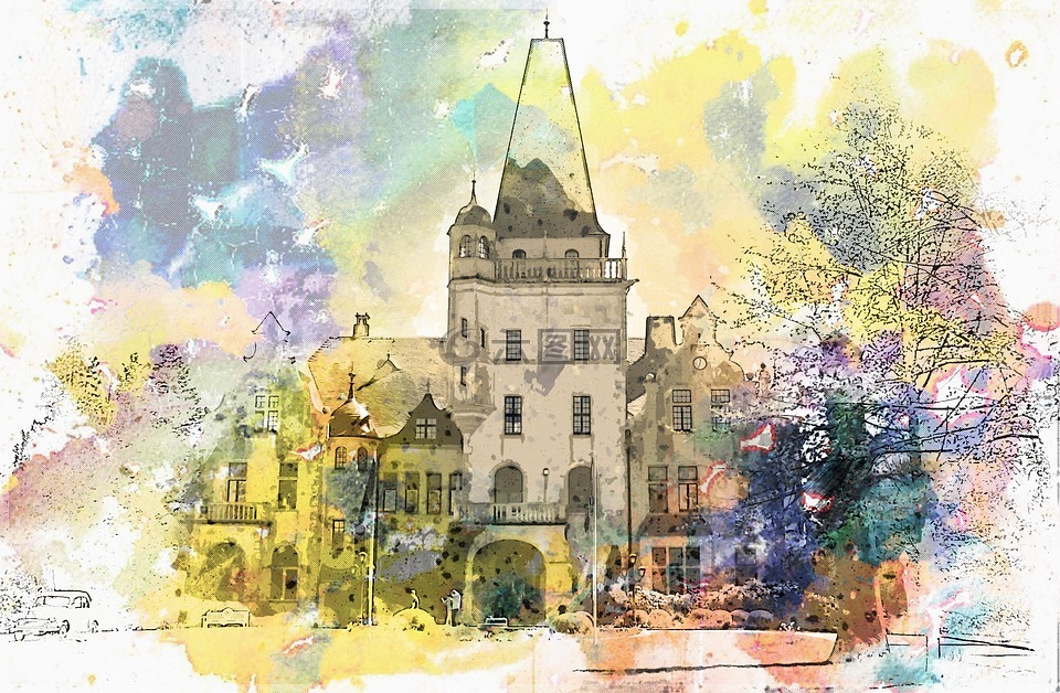 酒店,城堡 tremsbüttel,梅克伦堡