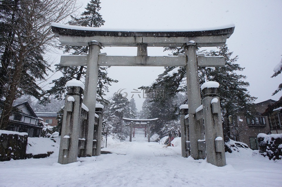 弘前,岩木山神社,雪