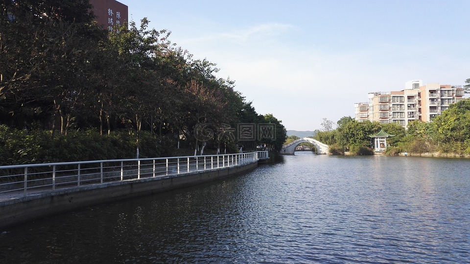 湖,长廊,美景