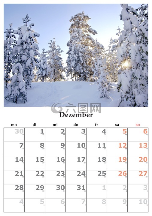日历,个月,12 月