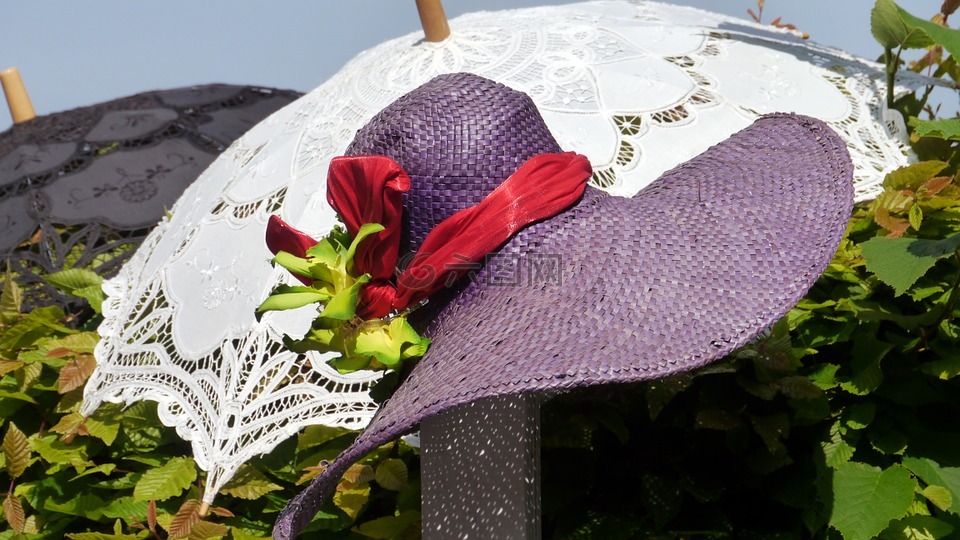 时尚,太阳伞,帽子