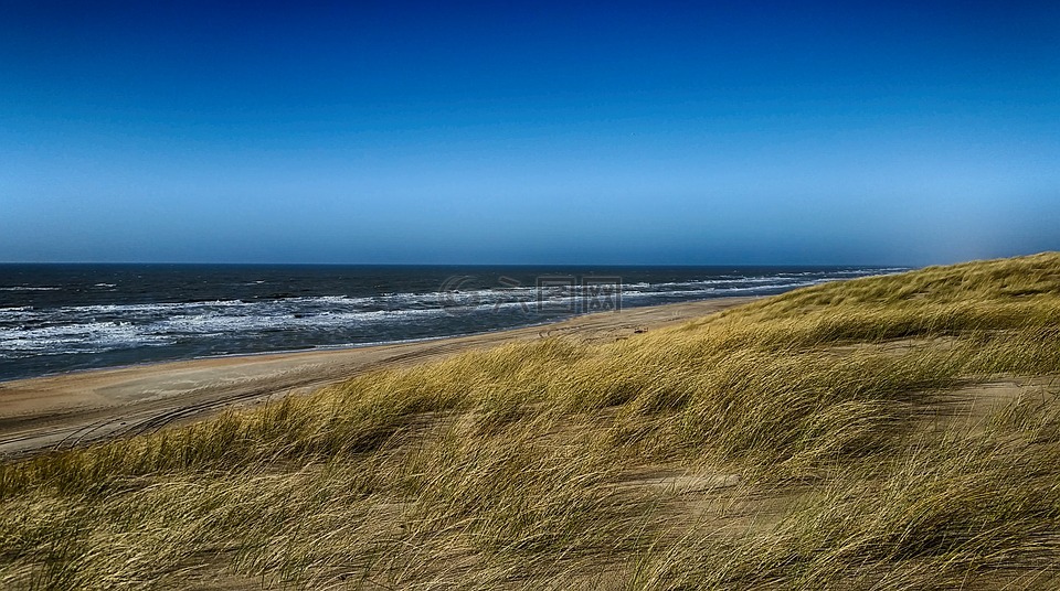 海滩,荷兰,hdr