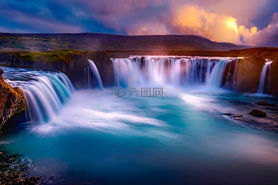 gooafoss,冰岛,大瀑布