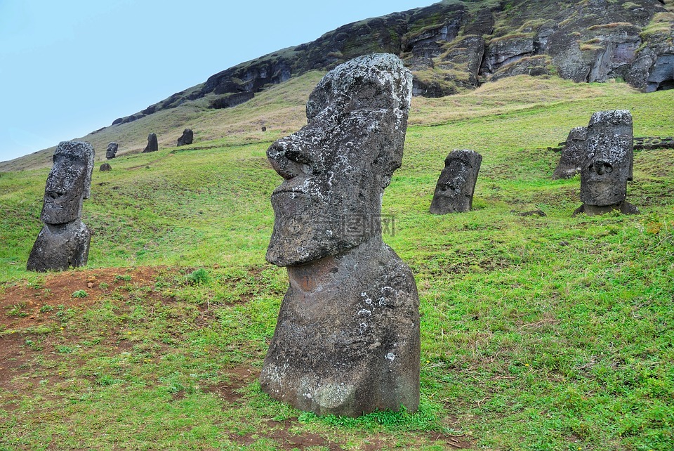智利,复活岛,石像