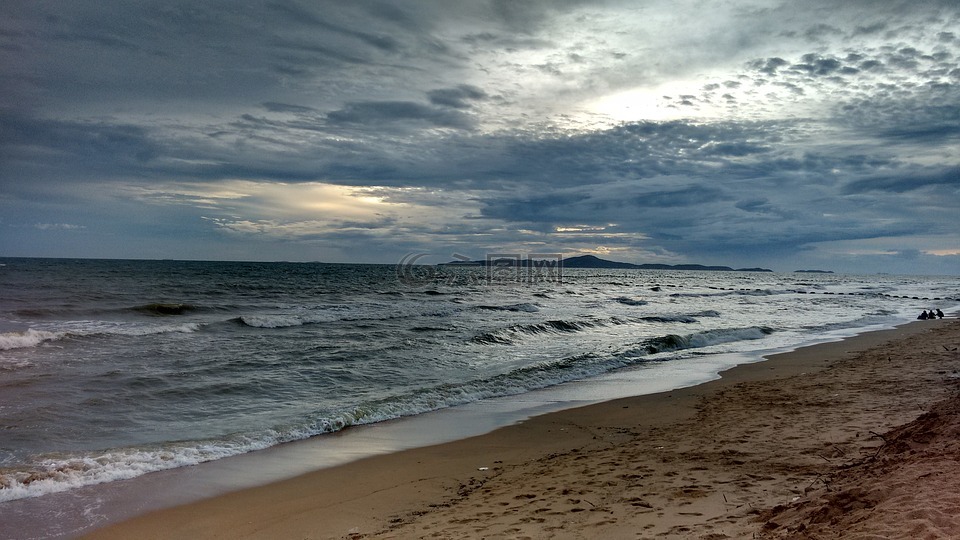 海滩,湾,孟加拉