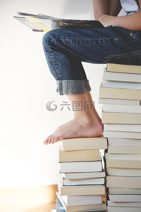 书籍,脚,腿