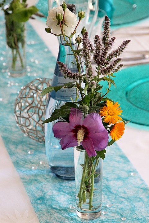 餐桌装饰,花,花瓶