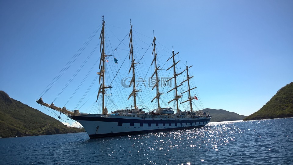 船,小船,帆船瓜德罗普莱桑