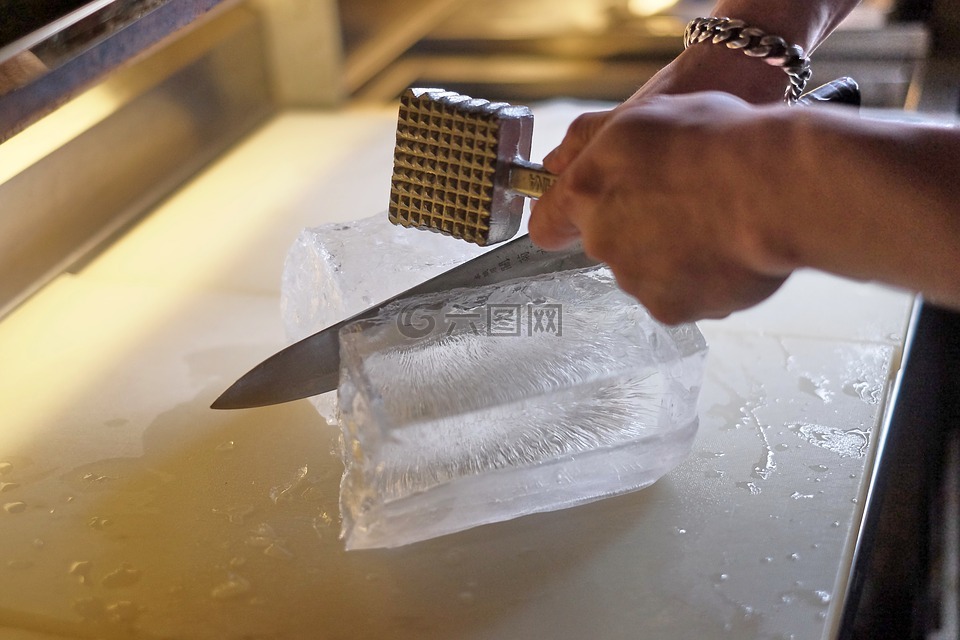 冰塊,菜刀,槌子