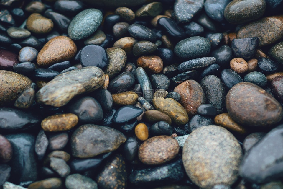 鹅卵石,岩,石头