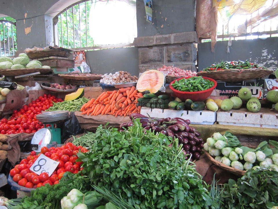 市场,市场摊位,蔬菜