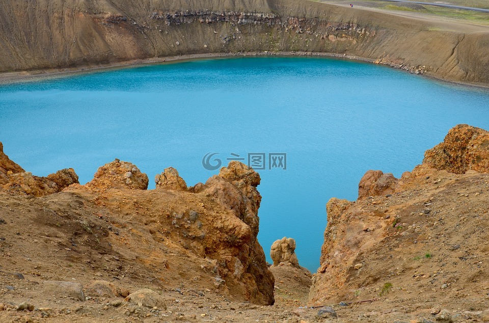 冰岛,弹坑,火山