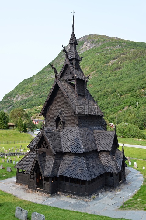 壁教会,borgund,挪威