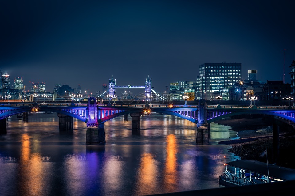 伦敦,塔桥,夜