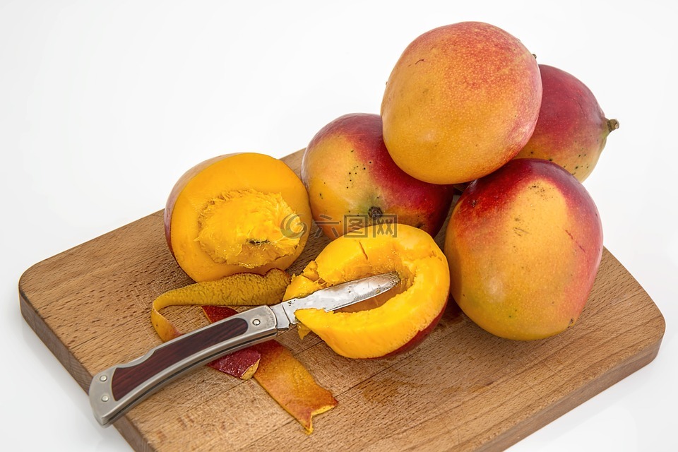 芒果,热带水果,多汁