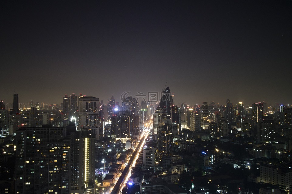 曼谷,夜,夜之光