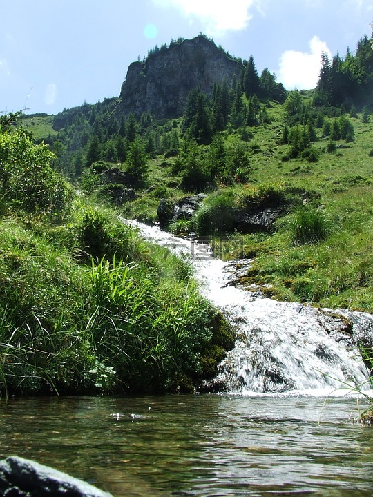 山间小溪,水,岩溶