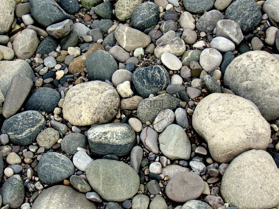 岸边的石头,巨石,石头
